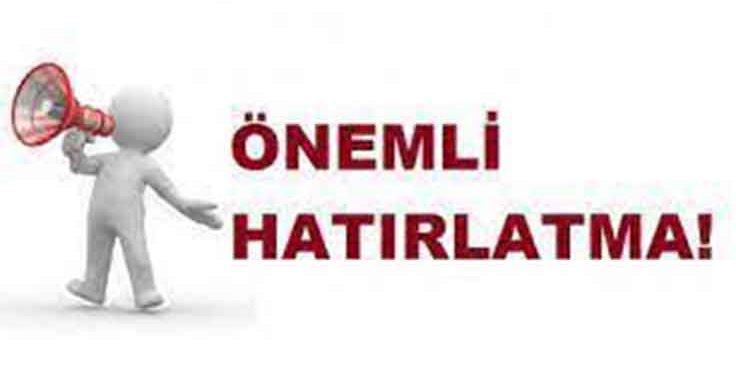 GENEL KURUL DELEGE BİLDİRİMİ HATIRLATMA