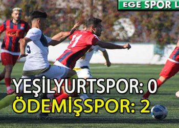 ÖDEMİŞSPOR, YEŞİLYURTSPOR ENGELİNİ ZORDA OLSA AŞMASINI BİLDİ