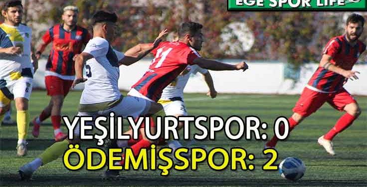 ÖDEMİŞSPOR, YEŞİLYURTSPOR ENGELİNİ ZORDA OLSA AŞMASINI BİLDİ