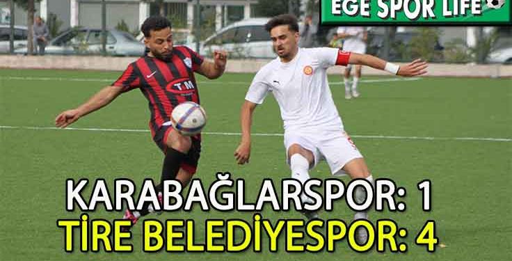 TİRE BELEDİYESPOR, KARABAĞLAR ENGELİNİ AŞMASINI BİLDİ
