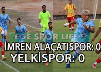 İMREN ALAÇATI VE YELKİSPOR KALECİLERİ MAÇA DAMGASINI VURDU İKİ TAKIMDA BİRER PUANA RAZI OLDU