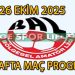 26 EKİM 2025, BAL LİGİ 3.HAFTA MAÇ PROGRAMI