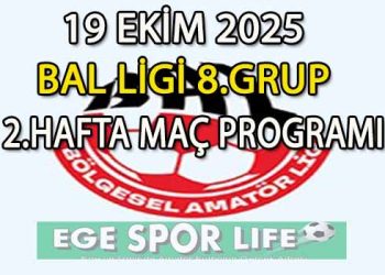 19 EKİM 2025, BAL LİGİ 8.GRUP 2.HAFTA MAÇ PROGRAMI