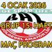 4 OCAK 2026, BAL LİGİ 8.GRUP 15. HAFTA MAÇ PROGRAMI