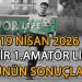 19 NİSAN 2026, İZMİR AYFER ELMASTAŞOĞLU 1.AMATÖR LİGDE GÜNÜN SONUÇLARI
